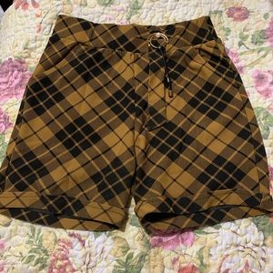 Black and yellow biker shorts